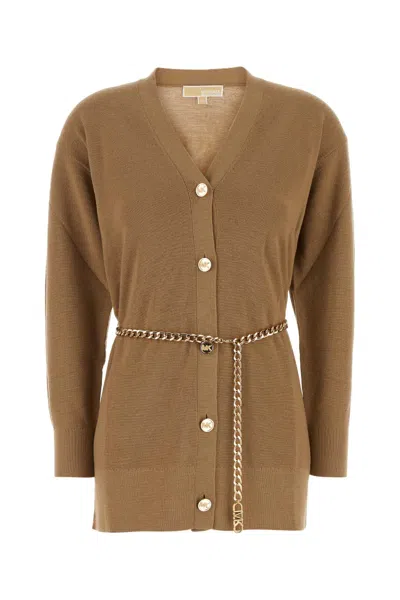 MICHAEL KORS CAMEL WOOL CARDIGAN