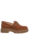 Michael Kors Suede Cameron Lace-up Loafers In Brown