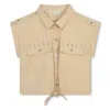 Michael Kors Eyelet-detail Cotton Cropped Shirt In Beige