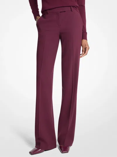 Michael Kors Camilla Stretch Wool Stovepipe Trousers In Red