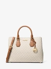 Michael Kors Camille Large Signature Logo Satchel In Brown