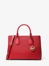 Michael Kors Camille Large Signature Logo Satchel In Red