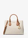 Michael Kors Camille Large Signature Logo Satchel In White