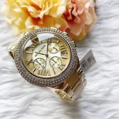 Pre-owned Michael Kors Camille Mk5902 Champagne Dial Lady's Watch