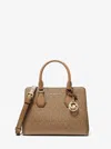 Michael Kors Camille Small Signature Logo Satchel In Brown