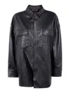 Michael Kors Black Leather Jacket In Negro