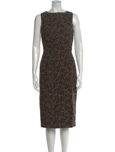 Pre-owned Michael Kors Camouflage Print Knee-length Dress In Green