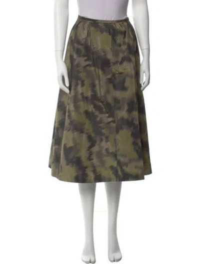 Pre-owned Michael Kors Camouflage Print Midi Length Skirt In Green