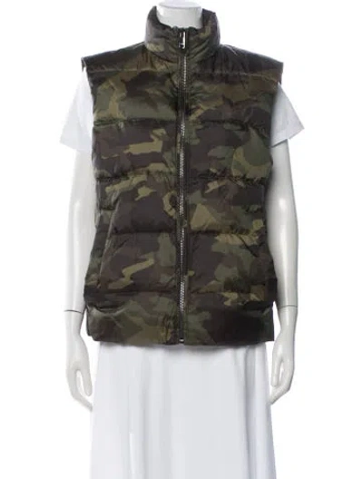 Pre-owned Michael Kors Camouflage Print Vest W/ Tags In Green