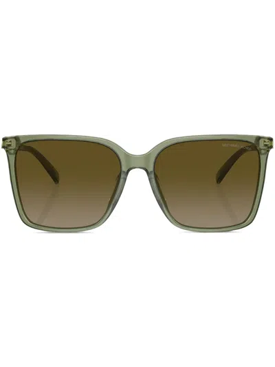 Michael Kors Womens Mk2197u Canberra Square-frame Acetate Sunglasses Green In Green Gradient
