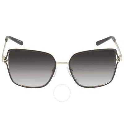 Michael Kors Cancun Dark Gray Gradient Square Ladies Sunglasses Mk1087 10058g 56 In Black