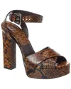 Michael Kors Cannon Runway Python-embossed Leather Platform Sandal In Brown