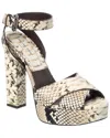 Michael Kors Cannon Runway Python-embossed Leather Platform Sandal In Brown