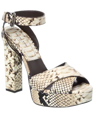 MICHAEL KORS CANNON RUNWAY PYTHON-EMBOSSED LEATHER PLATFORM SANDAL