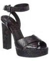MICHAEL KORS CANNON RUNWAY PYTHON-EMBOSSED LEATHER PLATFORM SANDAL