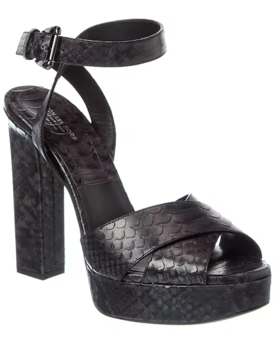 MICHAEL KORS CANNON RUNWAY PYTHON-EMBOSSED LEATHER PLATFORM SANDAL
