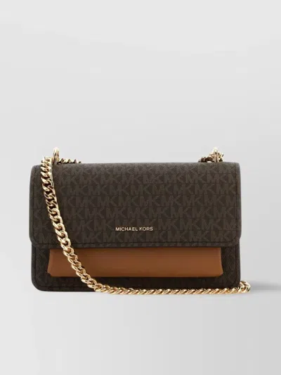 Michael Kors Canvas And Leather Claire Shoulder Bag
