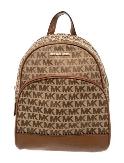 Pre-owned Michael Kors Canvas Backpack In Brown/neutrals