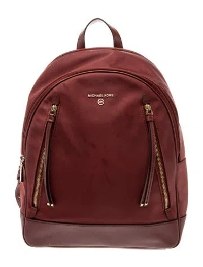 Pre-owned Michael Kors Canvas Backpack In Burgundy