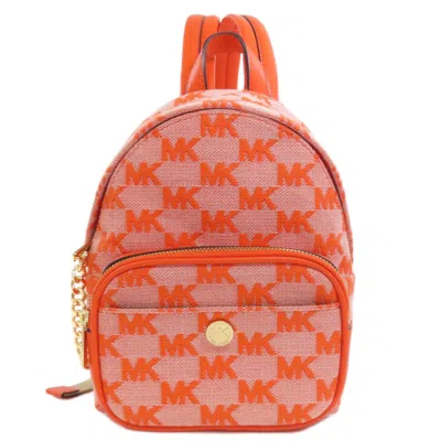 Pre-owned Michael Kors Canvas Backpack () In Orange