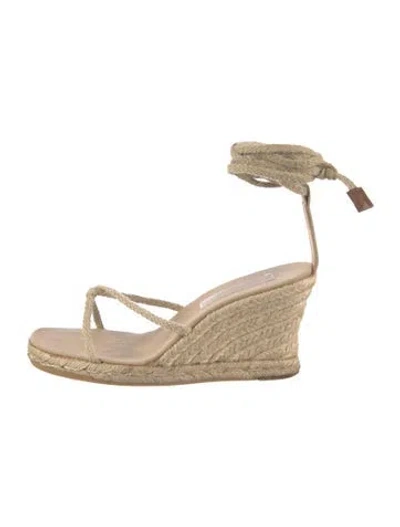 Pre-owned Michael Kors Canvas Braided Accents Espadrilles In Neutral