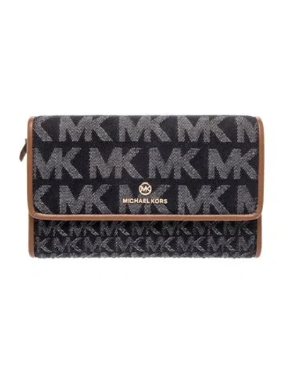 Pre-owned Michael Kors Canvas Clutch In Blue