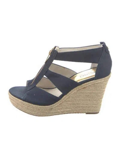 Pre-owned Michael Kors Canvas Colorblock Pattern Espadrilles In Blue