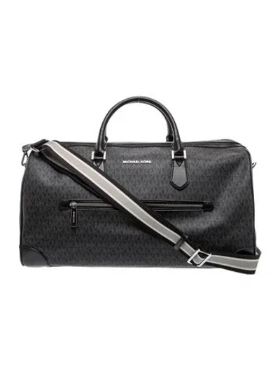 Pre-owned Michael Kors Canvas Crossbody Bag In Black