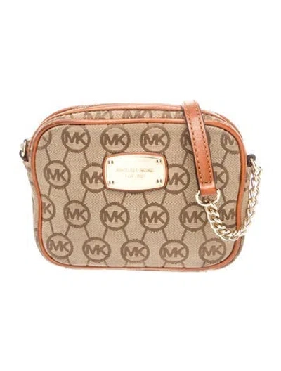 Pre-owned Michael Kors Canvas Crossbody Bag In Brown