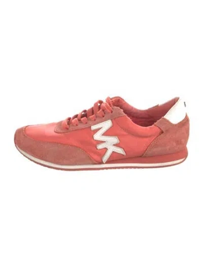 Pre-owned Michael Kors Canvas Graphic Print Athletic Sneakers In Pink
