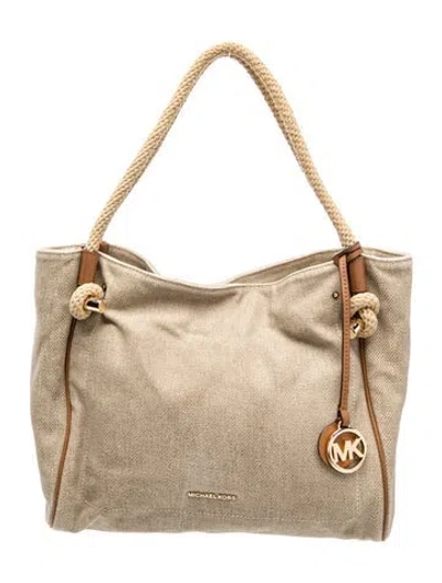 Pre-owned Michael Kors Canvas Hobo In Neutral