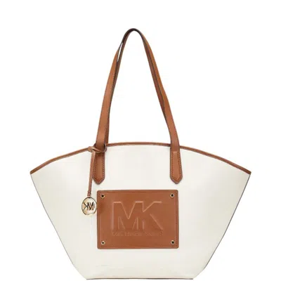 Pre-owned Michael Kors Canvas Leather Handbag Tote Bag () In Multi