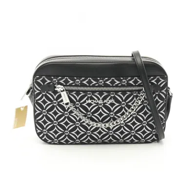 Pre-owned Michael Kors Canvas Leather Shoulder Bag () In Black