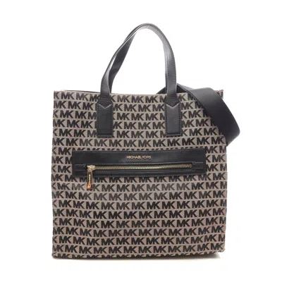 Michael Kors Canvas Leather Tote Bag In Sand