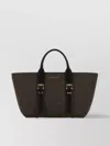 Michael Kors Canvas Moore Shopping Bag With Buckle Accents