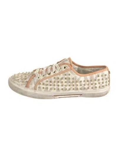 Pre-owned Michael Kors Canvas Printed Sneakers In Neutral