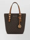 Michael Kors Canvas Quinn Shoulder Bag With Dual Handles In Burgundy