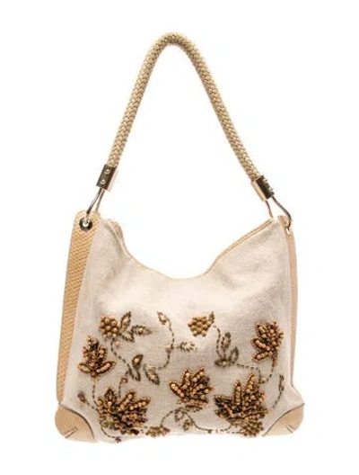 Pre-owned Michael Kors Canvas Shoulder Bag In Gray