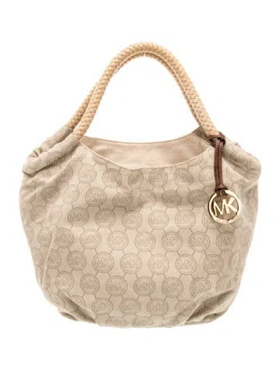 Pre-owned Michael Kors Canvas Shoulder Bag In Neutral