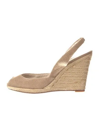 Pre-owned Michael Kors Canvas Slingback Pumps In Neutral