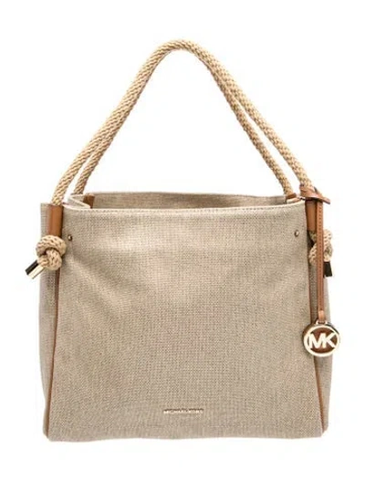 Pre-owned Michael Kors Canvas Top Handle Bag In Neutrals