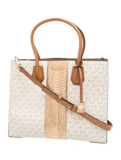 Pre-owned Michael Kors Canvas Top Handle Bag In Neutrals