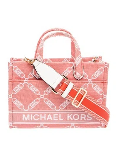Pre-owned Michael Kors Canvas Top Handle Bag In Orange