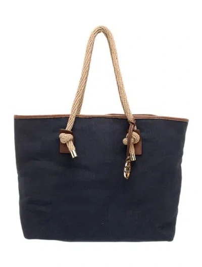 Pre-owned Michael Kors Canvas Tote In Blue
