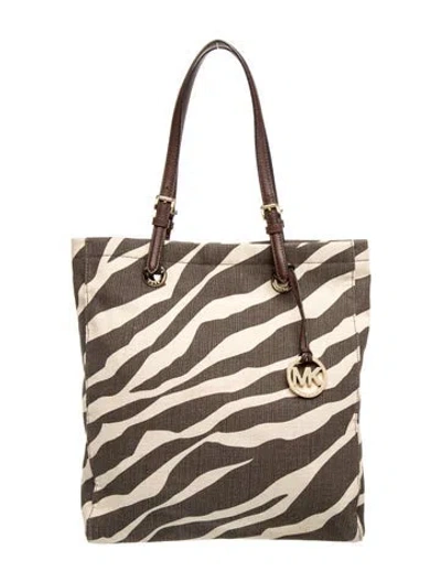 Pre-owned Michael Kors Canvas Tote In Brown/neutrals