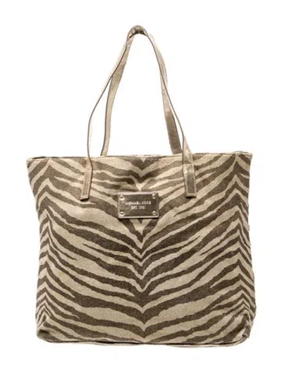 Pre-owned Michael Kors Canvas Tote In Gold