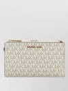 Michael Kors Canvas Wallet Featuring Gold-tone Hardware In White