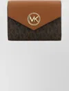 Michael Kors Canvas Wallet With Monogram Pattern And Flap