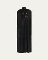 Michael Kors Cap-sleeve Sequined Shift Gown In Black