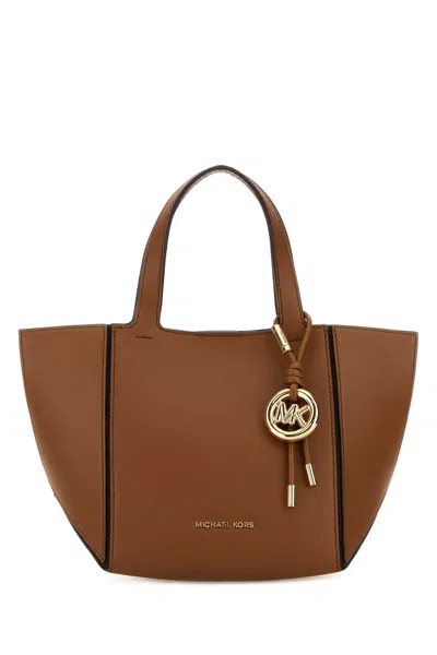 Michael Kors Caramel Leather Jordi Handbag In Brown